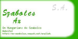 szabolcs ax business card